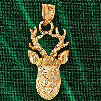 Deer Pendant Necklace Charm Bracelet in Yellow, White or Rose Gold 2230