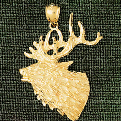 Elk Pendant Necklace Charm Bracelet in Yellow, White or Rose Gold 2240