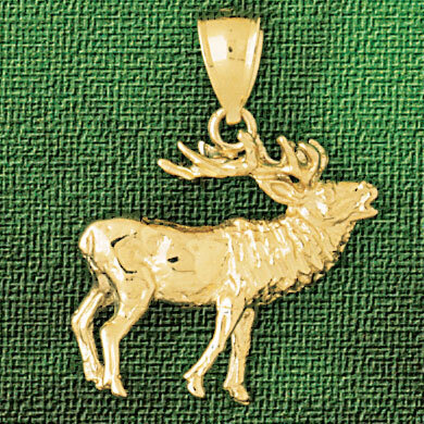 Dazzlers Jewelry Elk Pendant Necklace Charm Bracelet in Yellow, White or Rose Gold 2242, MPN: DZ-22…