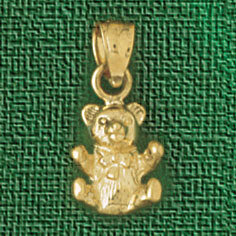 Teddy Bear Pendant Necklace Charm Bracelet in Yellow, White or Rose Gold 2265