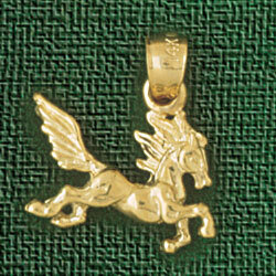 Horse Pendant Necklace Charm Bracelet in Yellow, White or Rose Gold 2269