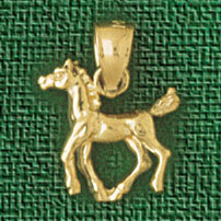 Dazzlers Jewelry Horse Pendant Necklace Charm Bracelet in Yellow, White or Rose Gold 2270, MPN: DZ-…