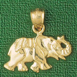 Elephant Pendant Necklace Charm Bracelet in Yellow, White or Rose Gold 2271