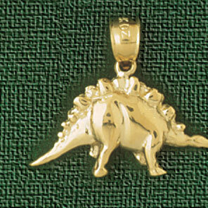 Dinosaur Pendant Necklace Charm Bracelet in Yellow, White or Rose Gold 2278