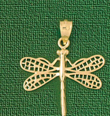 Dragonfly Pendant Necklace Charm Bracelet in Yellow, White or Rose Gold 3167