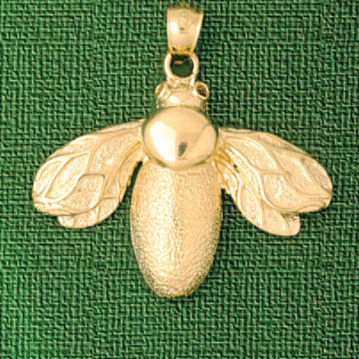 Bee Pendant Necklace Charm Bracelet in Yellow, White or Rose Gold 3170