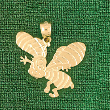 Bee Pendant Necklace Charm Bracelet in Yellow, White or Rose Gold 3172