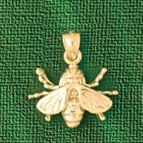 Fly Insect Pendant Necklace Charm Bracelet in Yellow, White or Rose Gold 3175