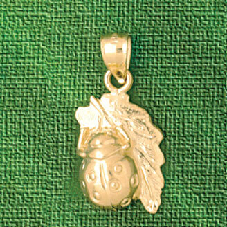 Ladybug Pendant Necklace Charm Bracelet in Yellow, White or Rose Gold 3179