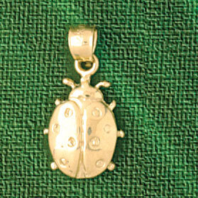 Ladybug Pendant Necklace Charm Bracelet in Yellow, White or Rose Gold 3180