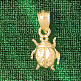 Ladybug Pendant Necklace Charm Bracelet in Yellow, White or Rose Gold 3181