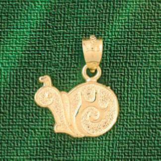Snail Pendant Necklace Charm Bracelet in Yellow, White or Rose Gold 3183