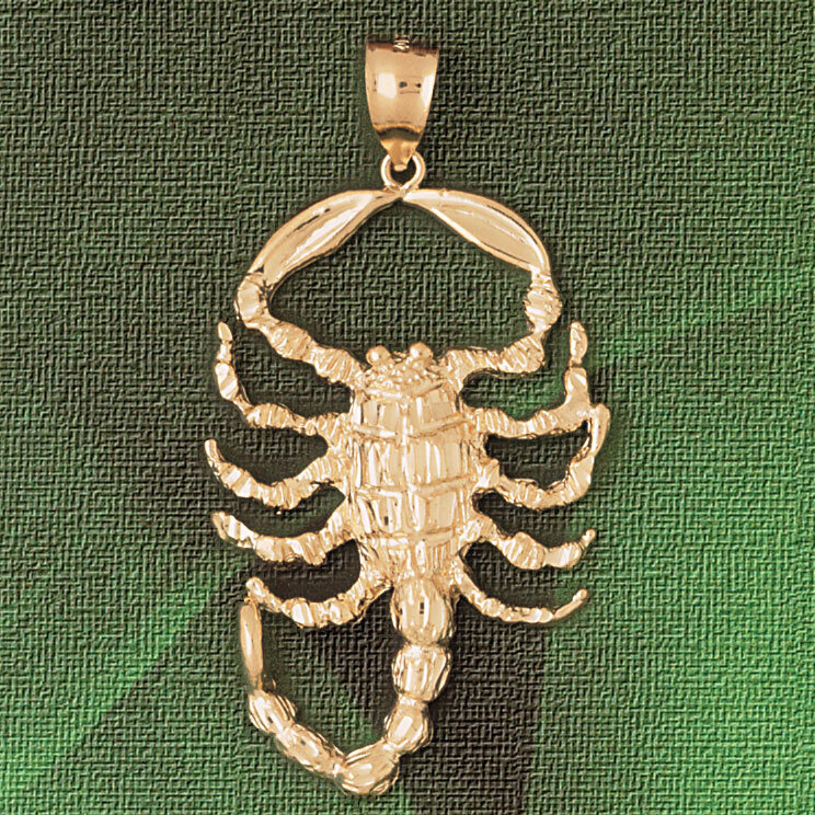 Scorpion Pendant Necklace Charm Bracelet in Yellow, White or Rose Gold 2432