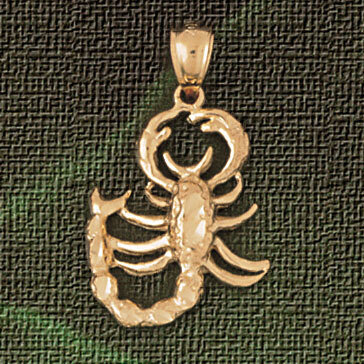 Scorpion Pendant Necklace Charm Bracelet in Yellow, White or Rose Gold 2434