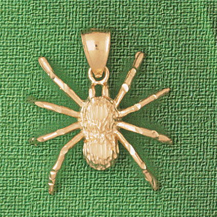 Spider Pendant Necklace Charm Bracelet in Yellow, White or Rose Gold 2435