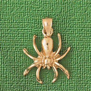Spider Pendant Necklace Charm Bracelet in Yellow, White or Rose Gold 2436