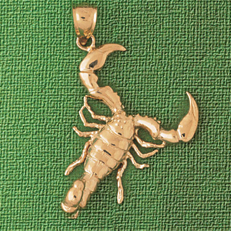 Scorpion Pendant Necklace Charm Bracelet in Yellow, White or Rose Gold 2437