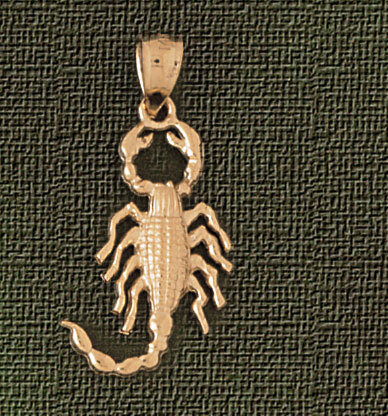 Scorpion Pendant Necklace Charm Bracelet in Yellow, White or Rose Gold 2439