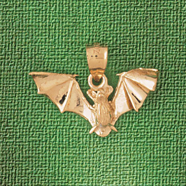 Bat Pendant Necklace Charm Bracelet in Yellow, White or Rose Gold 2441