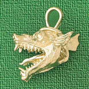 Dragon Pendant Necklace Charm Bracelet in Yellow, White or Rose Gold 2375