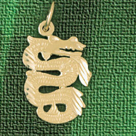 Dazzlers Jewelry Dragon Pendant Necklace Charm Bracelet in Yellow, White or Rose Gold 2381, MPN: DZ…