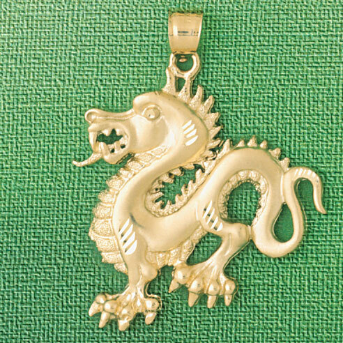 Dragon Pendant Necklace Charm Bracelet in Yellow, White or Rose Gold 2395