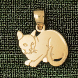 Cat Kitten Pendant Necklace Charm Bracelet in Yellow, White or Rose Gold 1963