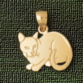 Dazzlers Jewelry Cat Kitten Pendant Necklace Charm Bracelet in Yellow, White or Rose Gold 1963, MPN…