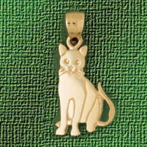 Dazzlers Jewelry Cat Kitten Pendant Necklace Charm Bracelet in Yellow, White or Rose Gold 1966, MPN…
