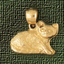 Dazzlers Jewelry Cat Kitten Pendant Necklace Charm Bracelet in Yellow, White or Rose Gold 1975, MPN…
