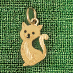 Dazzlers Jewelry Cat Kitten Pendant Necklace Charm Bracelet in Yellow, White or Rose Gold 1977, MPN…