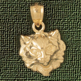 Dazzlers Jewelry Cat Kitten Pendant Necklace Charm Bracelet in Yellow, White or Rose Gold 1986, MPN…