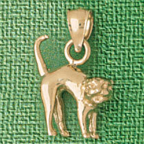 Dazzlers Jewelry Cat Kitten Pendant Necklace Charm Bracelet in Yellow, White or Rose Gold 1990, MPN…