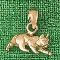 Dazzlers Jewelry Cat Kitten Pendant Necklace Charm Bracelet in Yellow, White or Rose Gold 1991, MPN…