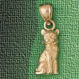 Dazzlers Jewelry Cat Kitten Pendant Necklace Charm Bracelet in Yellow, White or Rose Gold 1996, MPN…