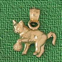 Cat Kitten Pendant Necklace Charm Bracelet in Yellow, White or Rose Gold 2002