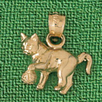 Dazzlers Jewelry Cat Kitten Pendant Necklace Charm Bracelet in Yellow, White or Rose Gold 2002, MPN…