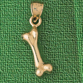 Dog Bone Toy Pendant Necklace Charm Bracelet in Yellow, White or Rose Gold 2007