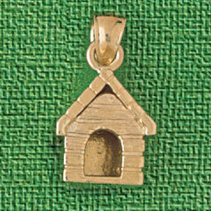 Dog House Pendant Necklace Charm Bracelet in Yellow, White or Rose Gold 2009