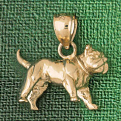 French Bulldog Dog Pendant Necklace Charm Bracelet in Yellow, White or Rose Gold 2010