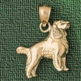 Dazzlers Jewelry Golden Springer Spaniel Dog Pendant Necklace Charm Bracelet in Yellow, White or Ro…