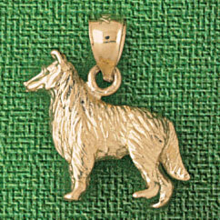 Dazzlers Jewelry Collie Dog Dog Pendant Necklace Charm Bracelet in Yellow, White or Rose Gold 2021,…