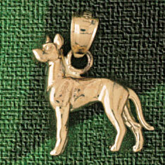 Dazzlers Jewelry Great Dane Dog Pendant Necklace Charm Bracelet in Yellow, White or Rose Gold 2022,…