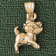 Terrier Dog Pendant Necklace Charm Bracelet in Yellow, White or Rose Gold 2024
