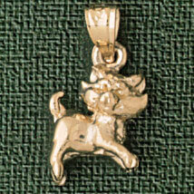Dazzlers Jewelry Terrier Dog Pendant Necklace Charm Bracelet in Yellow, White or Rose Gold 2024, MP…
