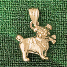 Dazzlers Jewelry French Bulldog Dog Pendant Necklace Charm Bracelet in Yellow, White or Rose Gold 2…