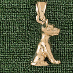 Dazzlers Jewelry Chihuaha Dog Pendant Necklace Charm Bracelet in Yellow, White or Rose Gold 2031, M…