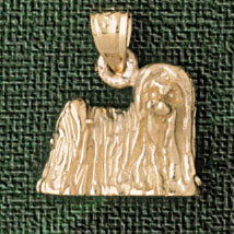 Komondor Dog Pendant Necklace Charm Bracelet in Yellow, White or Rose Gold 2033