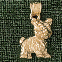Dazzlers Jewelry Yorkshire Terrier Dog Pendant Necklace Charm Bracelet in Yellow, White or Rose Gol…