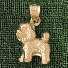 Dazzlers Jewelry Yorkshire Terrier Dog Pendant Necklace Charm Bracelet in Yellow, White or Rose Gol…